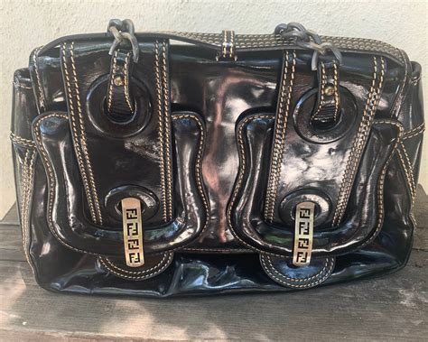 fendi vernice patent leather handbag